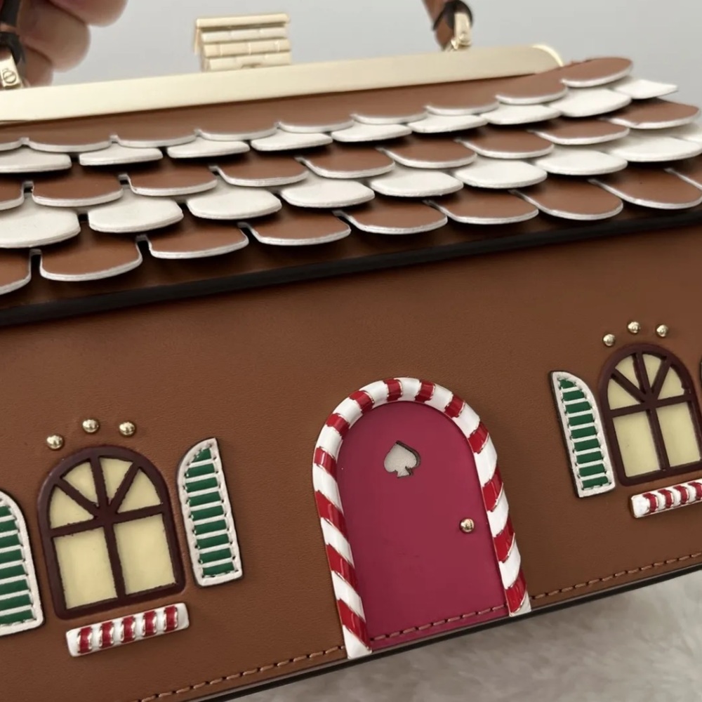 NWT Kate Spade Gingerbread House Top Handle Crossbody Bag Novelty Christmas Gift - Picture 4 of 12